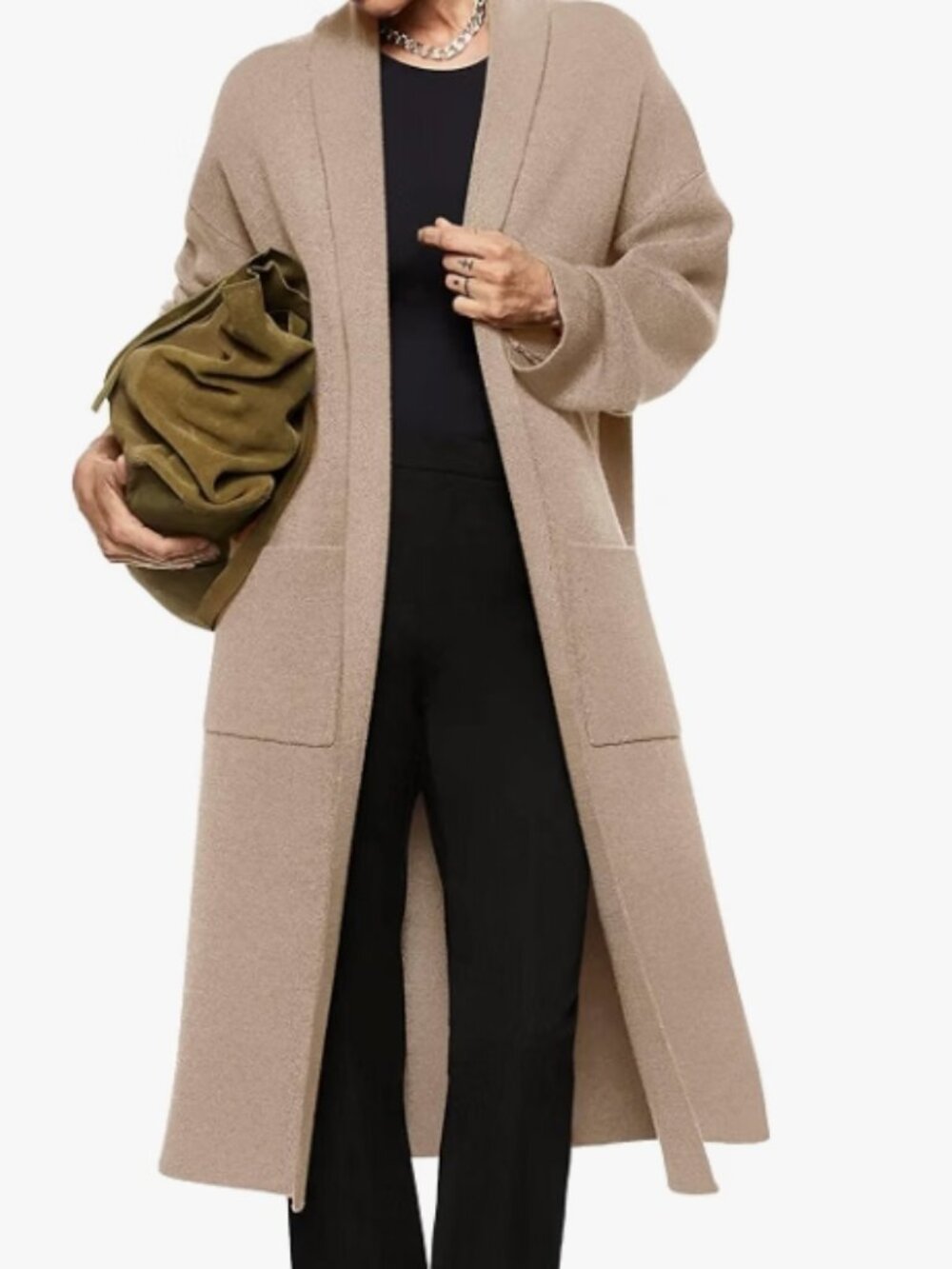 Saodimallsu Womens Long Cardigan Sweaters Oversized Open Front Chunky Coat